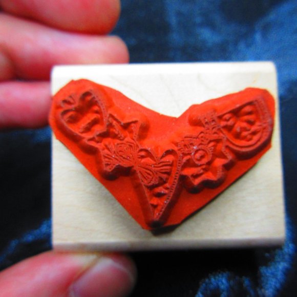 Fruit Garland Rubber Wood Mounted Stamp 1.5" x 1.75" - Picture 2 of 3